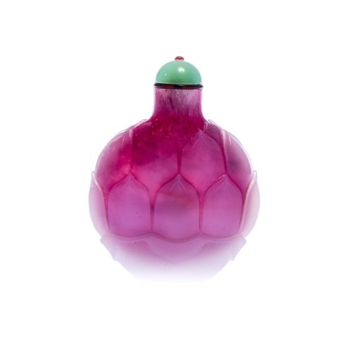 Pink glass with overlapping lotus petals