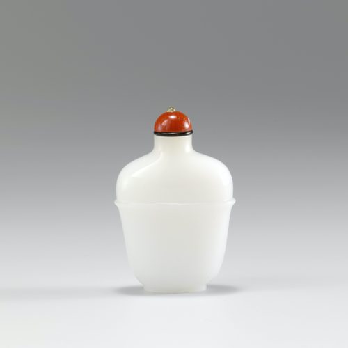 Opaque white glass of baluster form