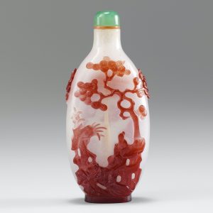 Translucent glass with red overlay