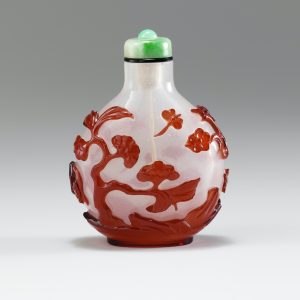 Translucent glass with red overlay