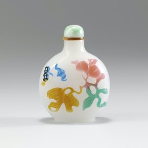 Translucent glass with five colour overlay of fruit