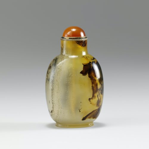 Chalcedony silhouette agate with Liu hai and his toad - Image 2
