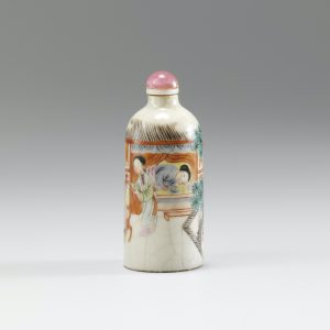 Porcelain enemlled with a scene from the dream of the red chamber