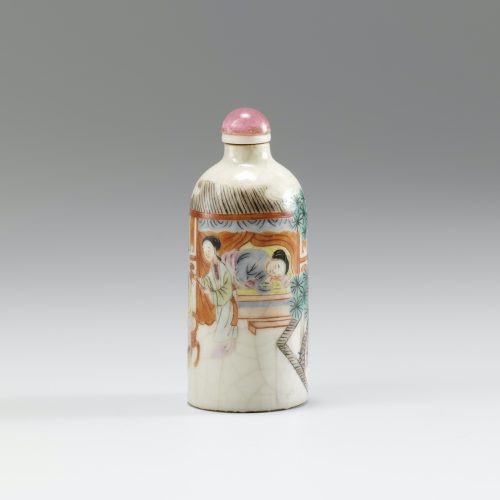 Porcelain enemlled with a scene from the dream of the red chamber