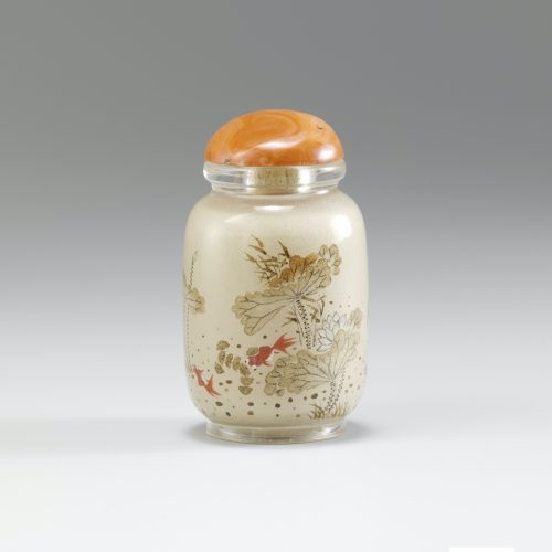 Glass jarlet with fish, waterweeds and dragonflies - Image 2