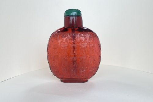 Glass ruby red, carved in low relief - Image 2