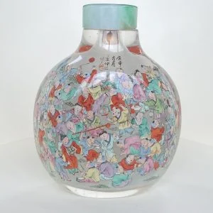 Crystal, painted inside with bright colours